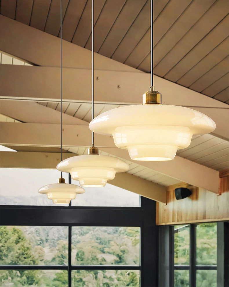 WOMO Milk Glass Dome Pendant Light-WM3009 - Image 7