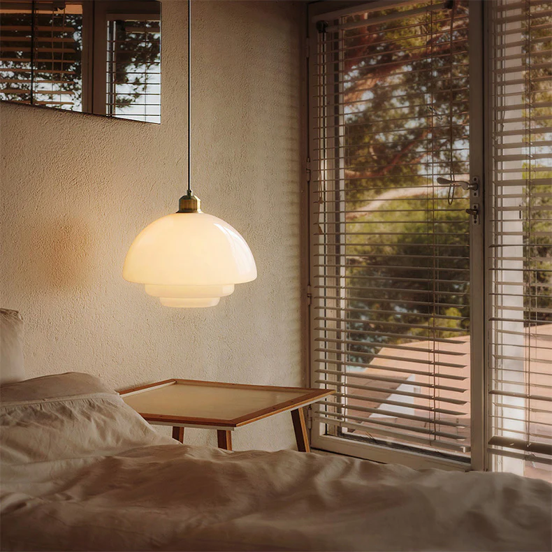 WOMO Milk Glass Dome Pendant Light-WM3009 - Image 9