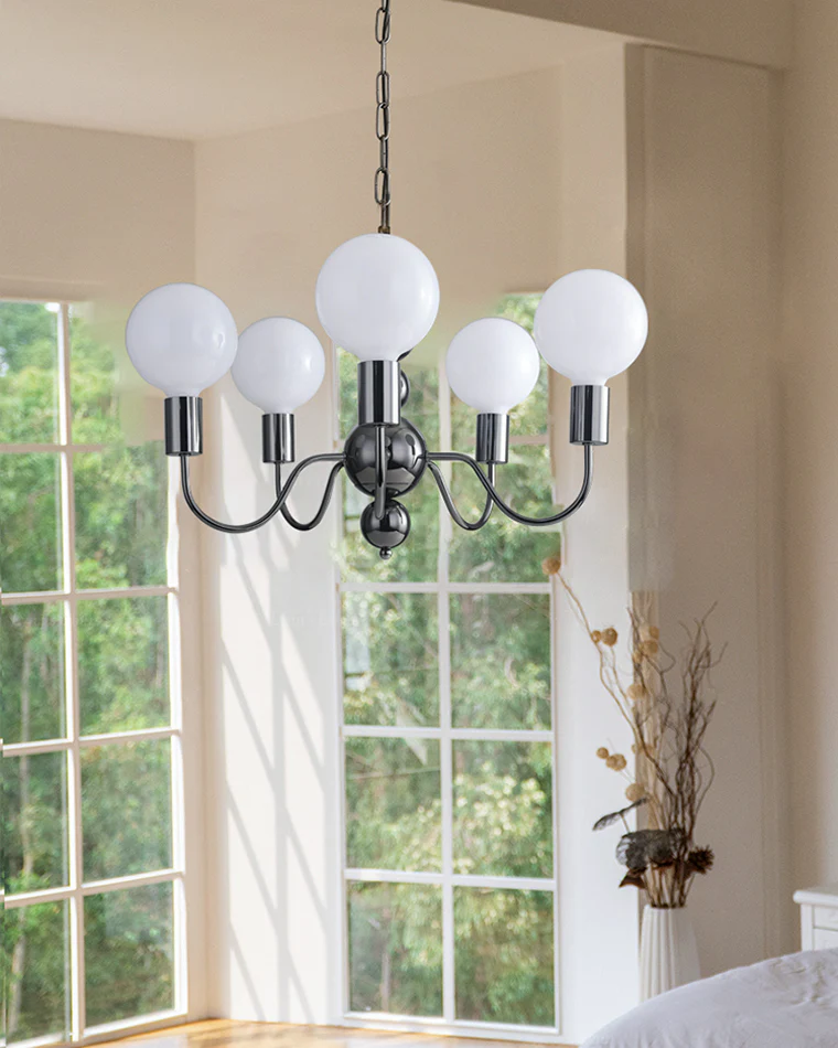WOMO Glass Globe Black Arm Chandelier-WM2173 - Image 11