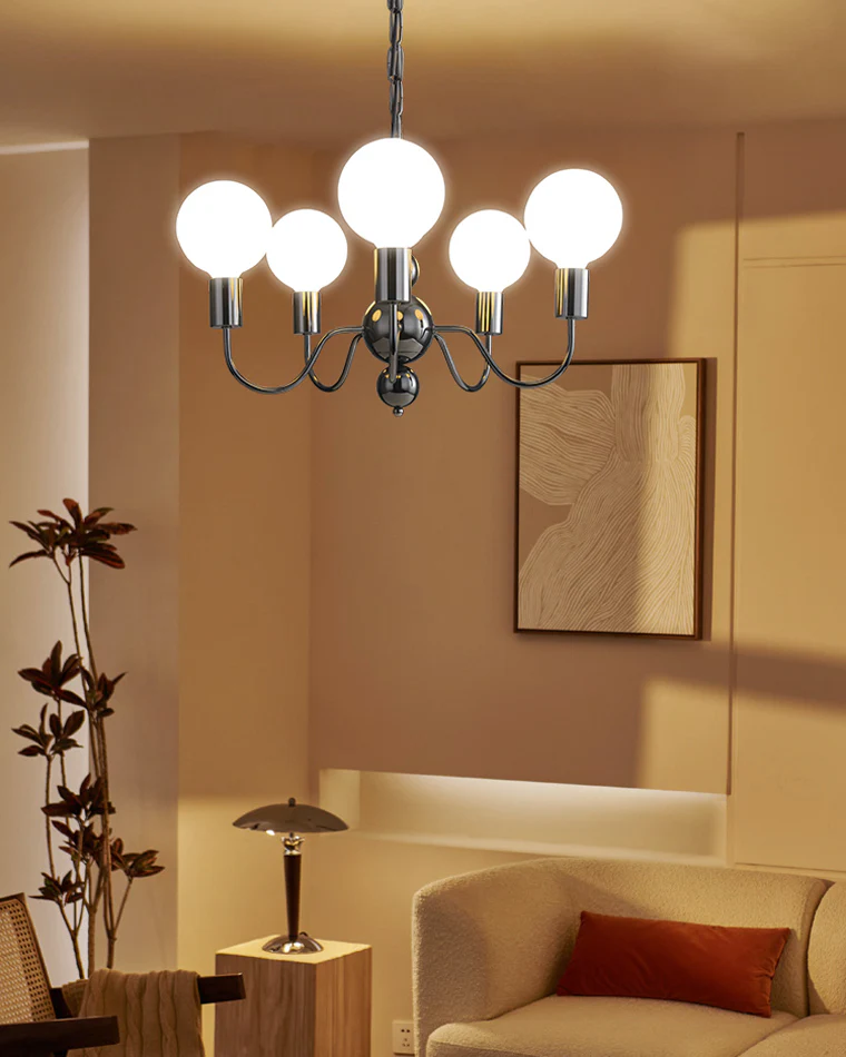 WOMO Glass Globe Black Arm Chandelier-WM2173 - Image 12