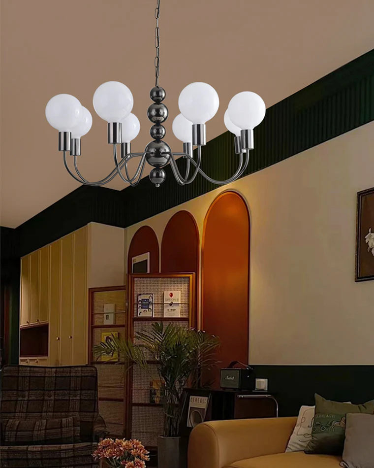 WOMO Glass Globe Black Arm Chandelier-WM2173 - Image 13