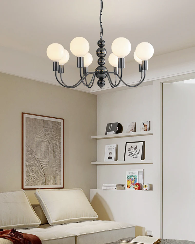 WOMO Glass Globe Black Arm Chandelier-WM2173 - Image 14