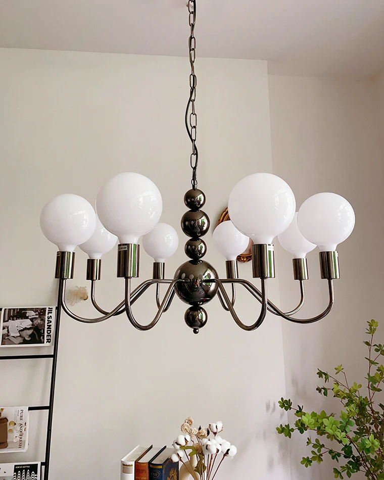 WOMO Glass Globe Black Arm Chandelier-WM2173 - Image 16