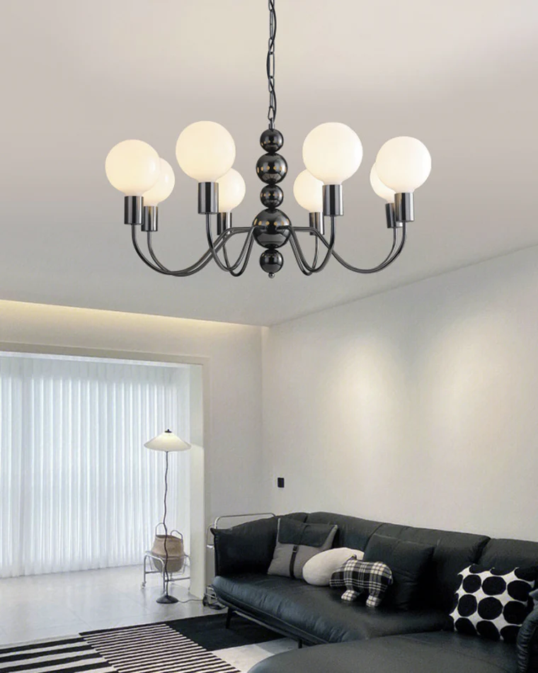WOMO Glass Globe Black Arm Chandelier-WM2173 - Image 21