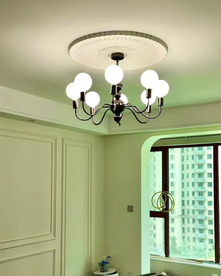 WOMO Glass Globe Black Arm Chandelier-WM2173 - Image 25