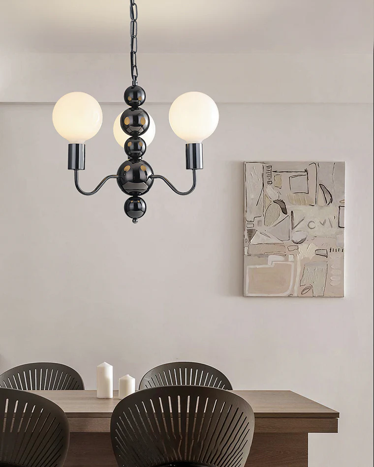 WOMO Glass Globe Black Arm Chandelier-WM2173 - Image 29