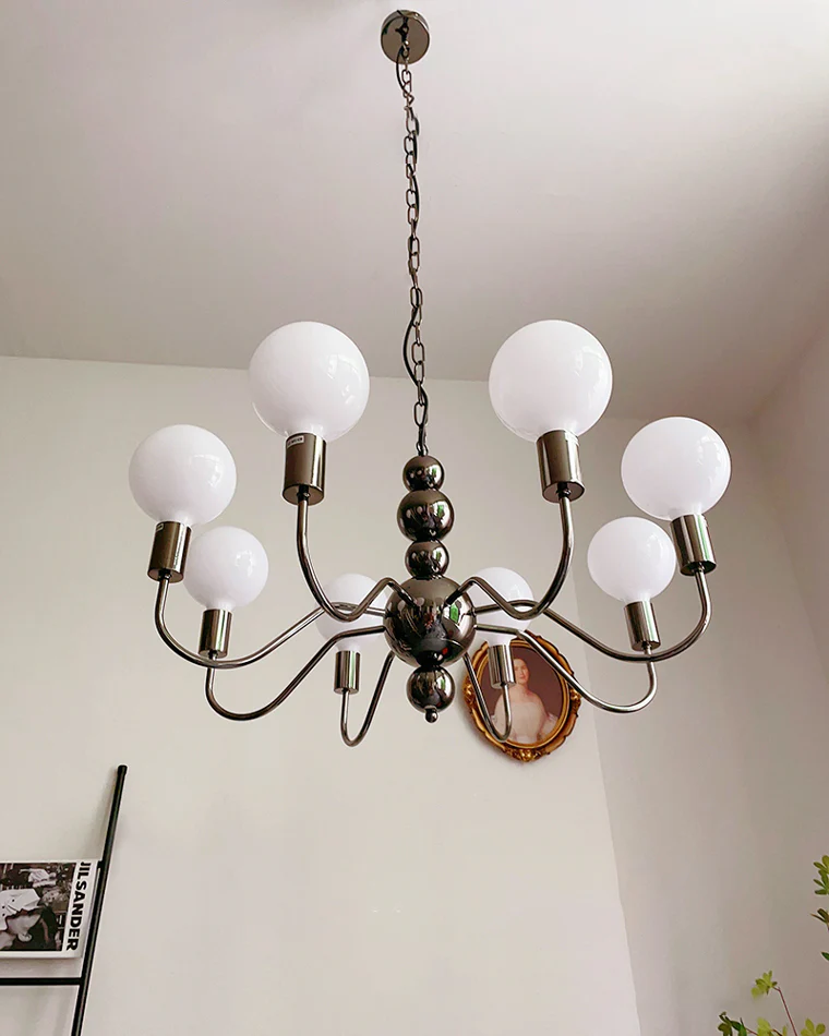 WOMO Glass Globe Black Arm Chandelier-WM2173 - Image 31