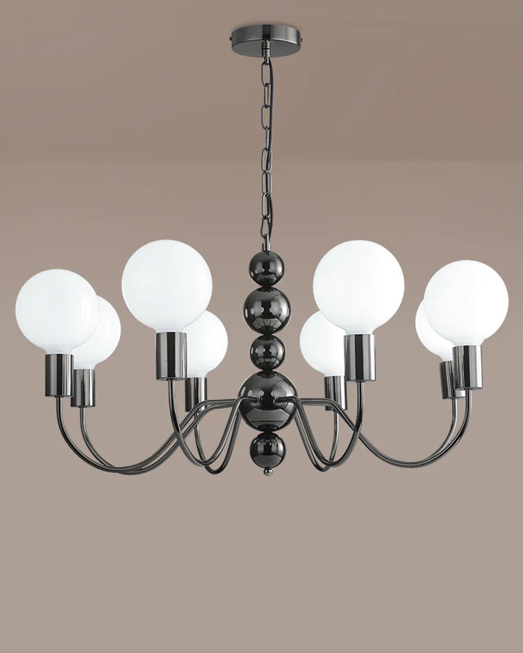 WOMO Glass Globe Black Arm Chandelier-WM2173 - Image 34