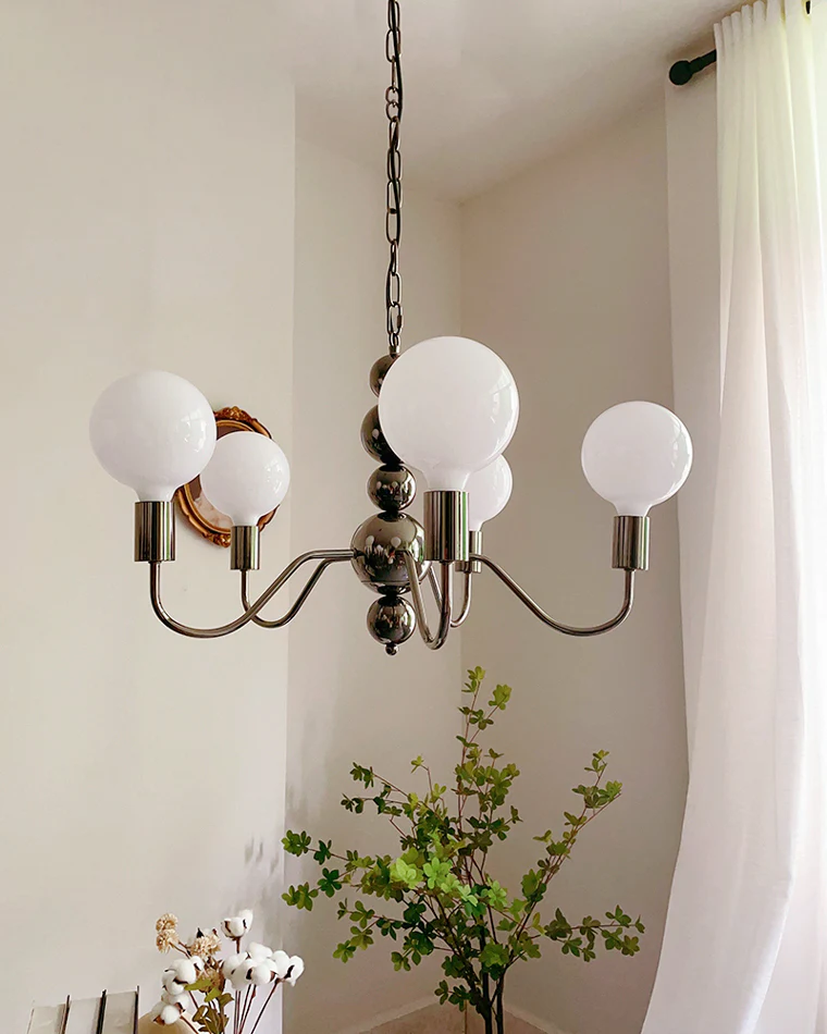 WOMO Glass Globe Black Arm Chandelier-WM2173 - Image 35