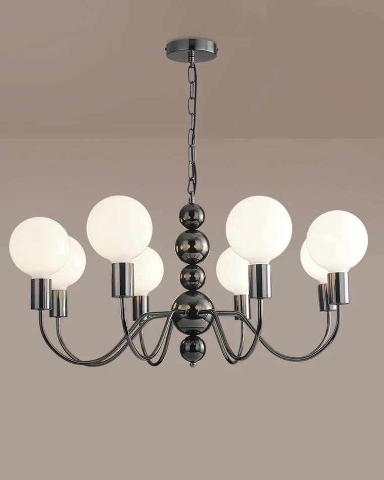 WOMO Glass Globe Black Arm Chandelier-WM2173 - Image 36