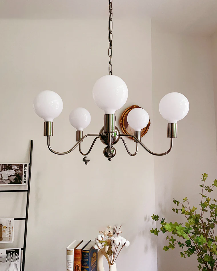 WOMO Glass Globe Black Arm Chandelier-WM2173 - Image 37