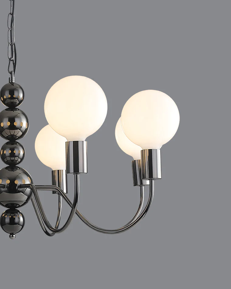 WOMO Glass Globe Black Arm Chandelier-WM2173 - Image 47