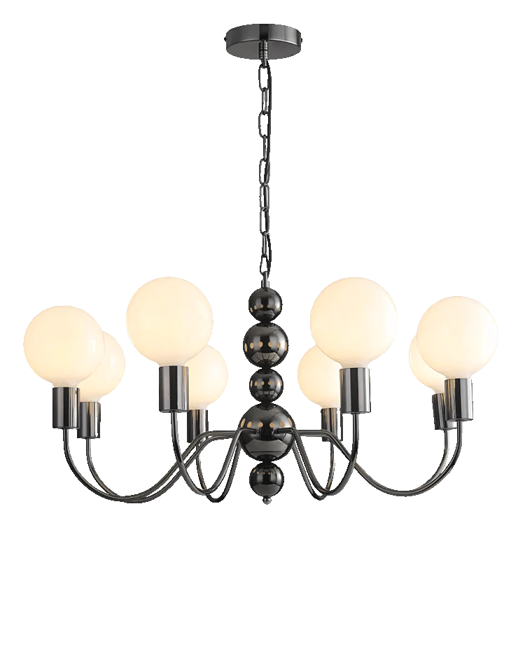 WOMO Glass Globe Black Arm Chandelier-WM2173 - Image 49