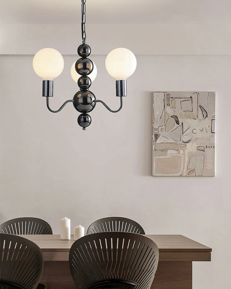 WOMO Glass Globe Black Arm Chandelier-WM2173 - Image 5