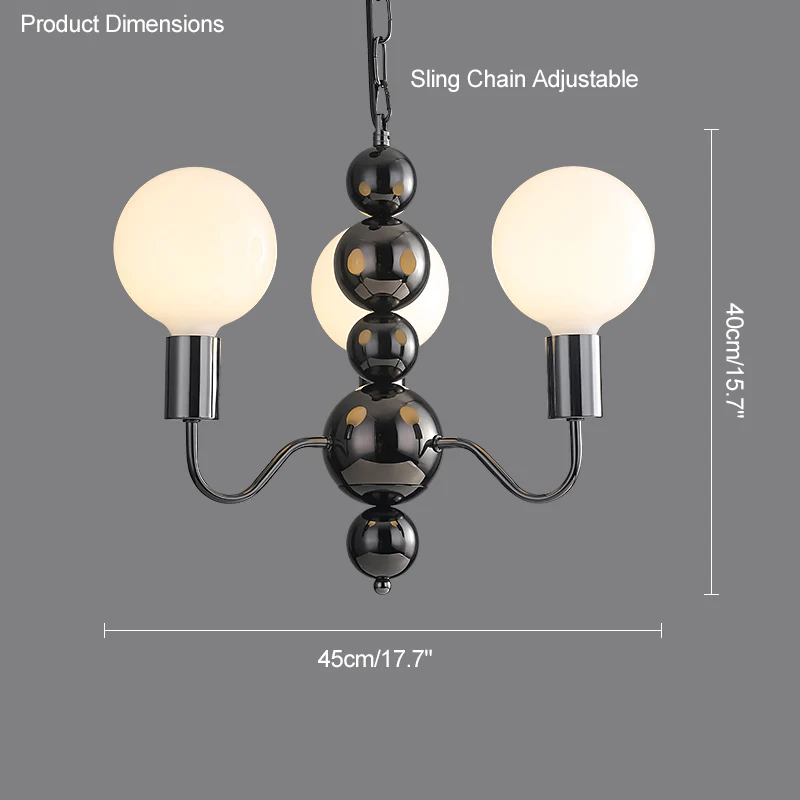 WOMO Glass Globe Black Arm Chandelier-WM2173 - Image 51