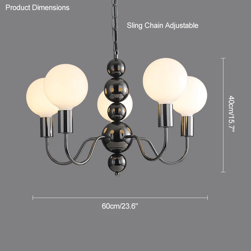 WOMO Glass Globe Black Arm Chandelier-WM2173 - Image 53