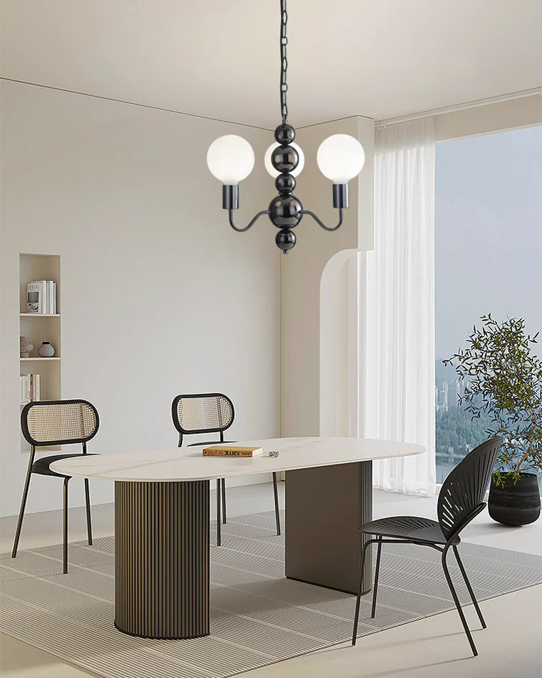 WOMO Glass Globe Black Arm Chandelier-WM2173 - Image 6