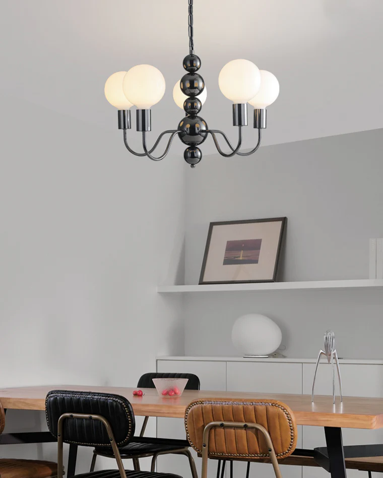 WOMO Glass Globe Black Arm Chandelier-WM2173 - Image 7