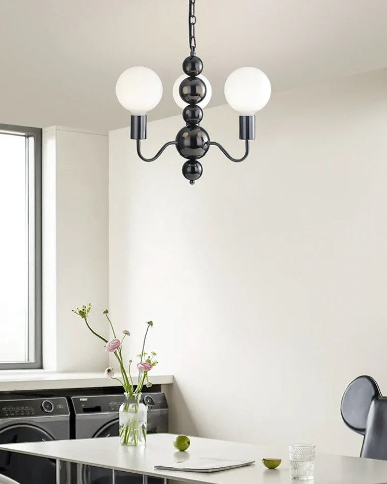 WOMO Glass Globe Black Arm Chandelier-WM2173 - Image 9