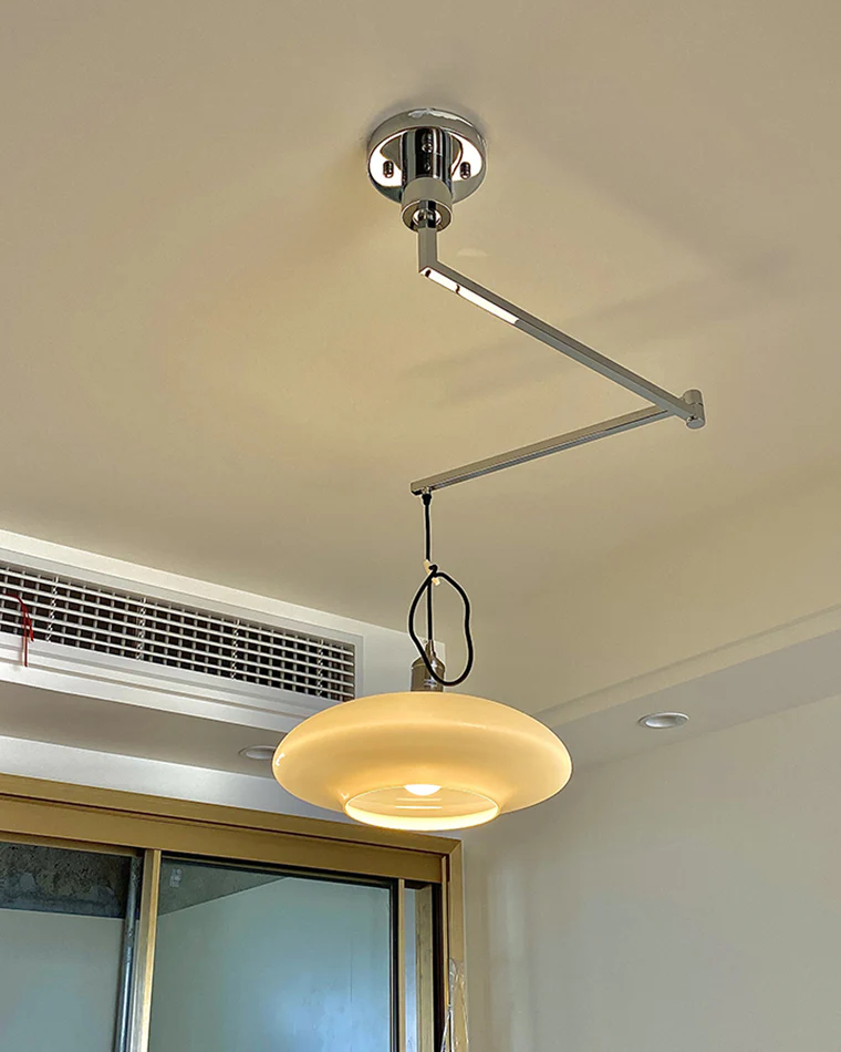 WOMO Milk Glass Flying Saucer Pendant Light-WM2748 - Image 12