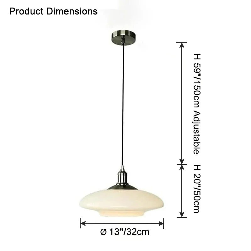 WOMO Milk Glass Flying Saucer Pendant Light-WM2748 - Image 17