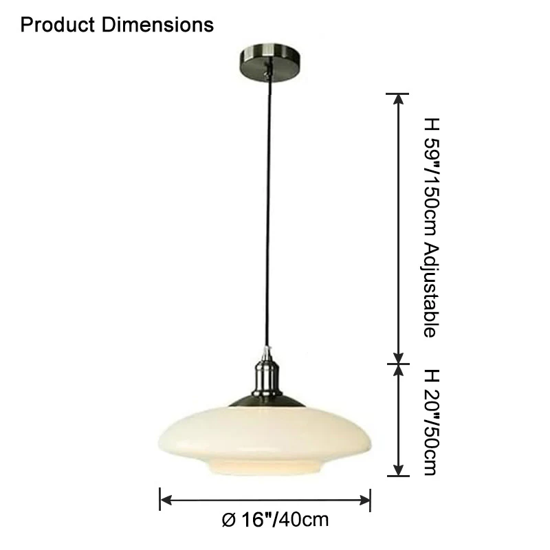WOMO Milk Glass Flying Saucer Pendant Light-WM2748 - Image 19