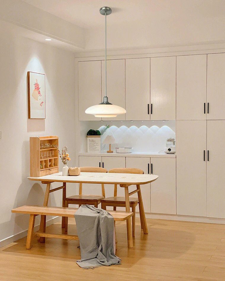 WOMO Milk Glass Flying Saucer Pendant Light-WM2748 - Image 7