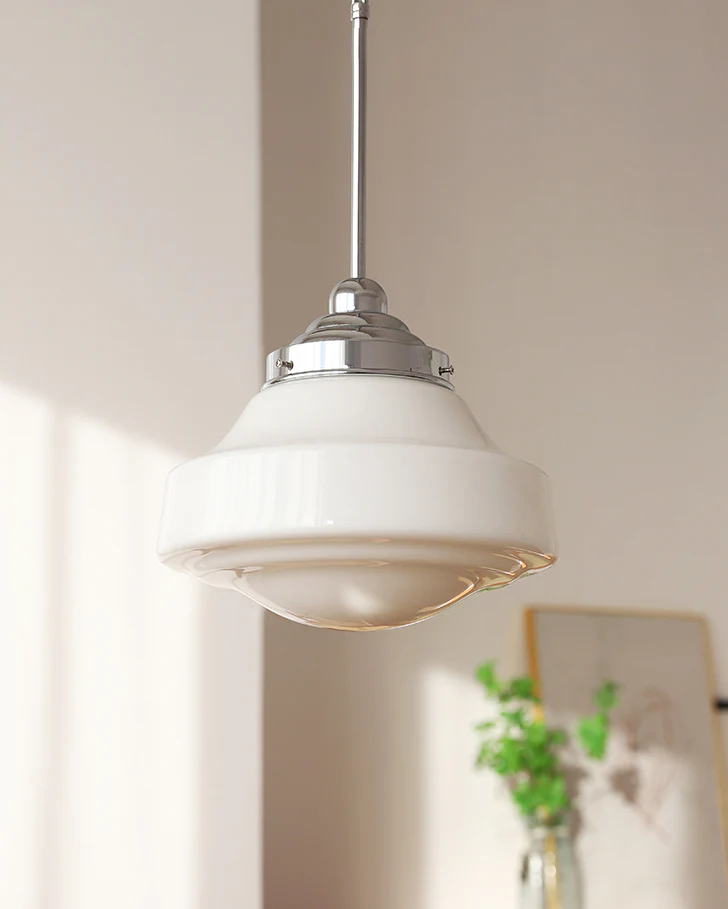 WOMO Milk Glass Pendant Light-WM2900 - Image 5