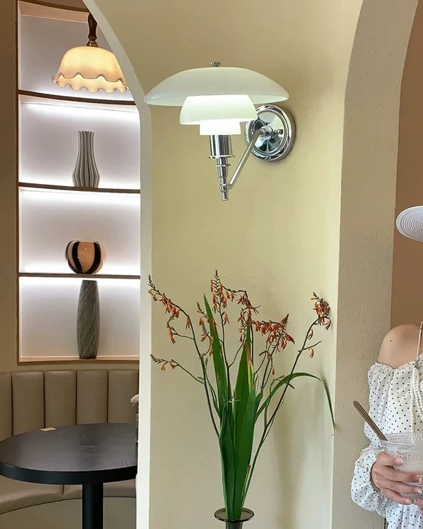 WOMO Milk Glass Mid Century Modern Wall Sconce-WM6122 - Image 5