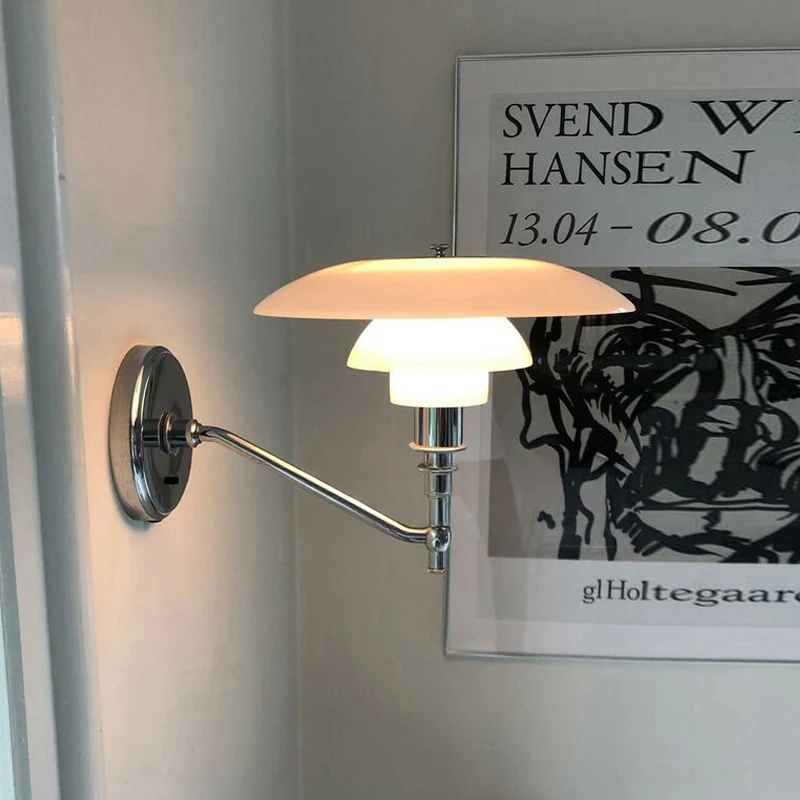 WOMO Milk Glass Mid Century Modern Wall Sconce-WM6122 - Image 8