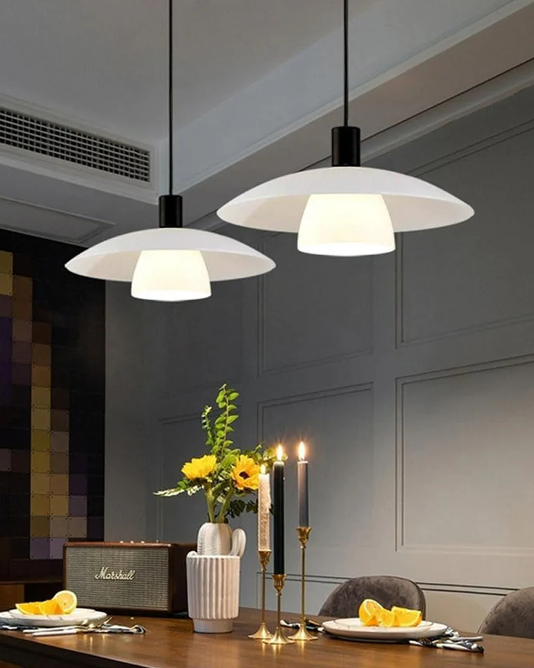 WOMO Milk Glass Shaded Pendant Light-WM2678 - Image 11