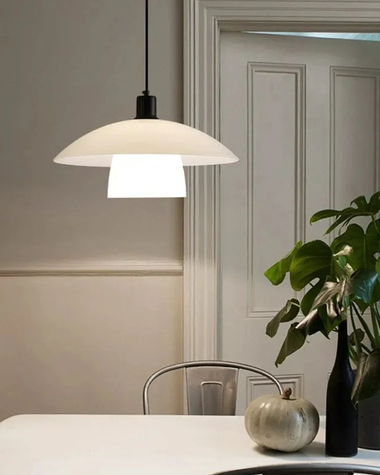 WOMO Milk Glass Shaded Pendant Light-WM2678 - Image 14