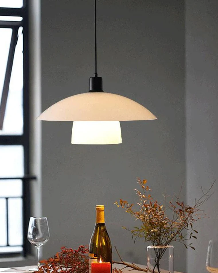 WOMO Milk Glass Shaded Pendant Light-WM2678 - Image 15