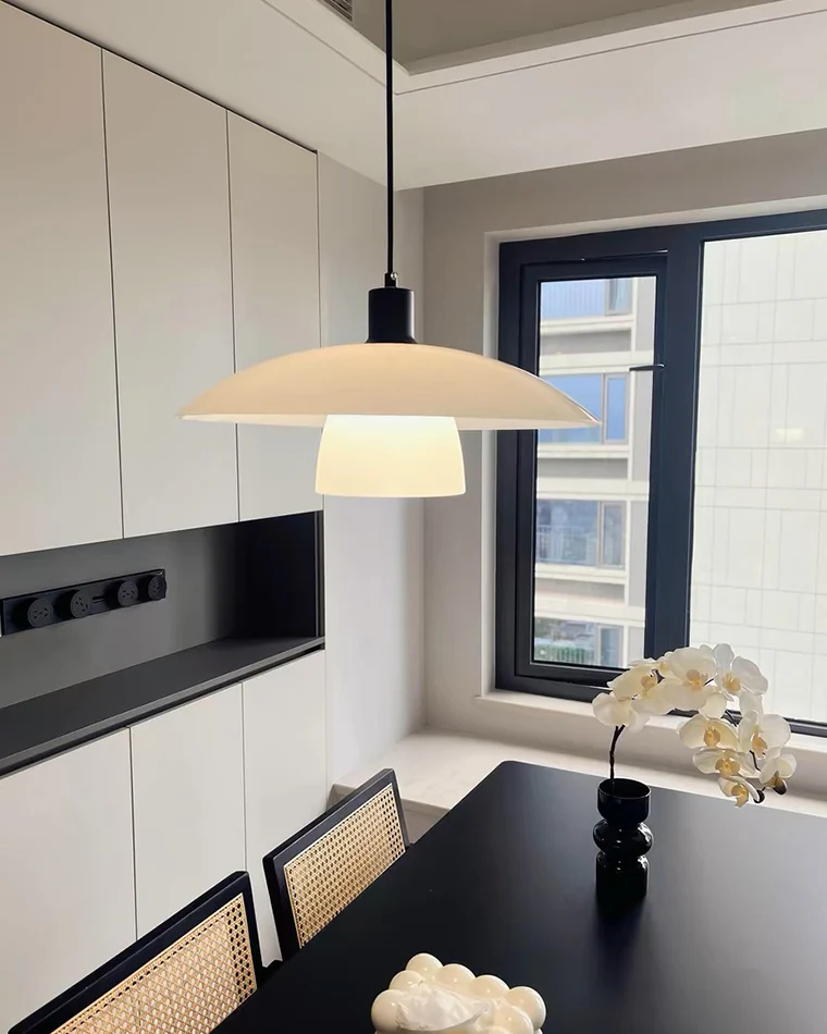 WOMO Milk Glass Shaded Pendant Light-WM2678 - Image 18