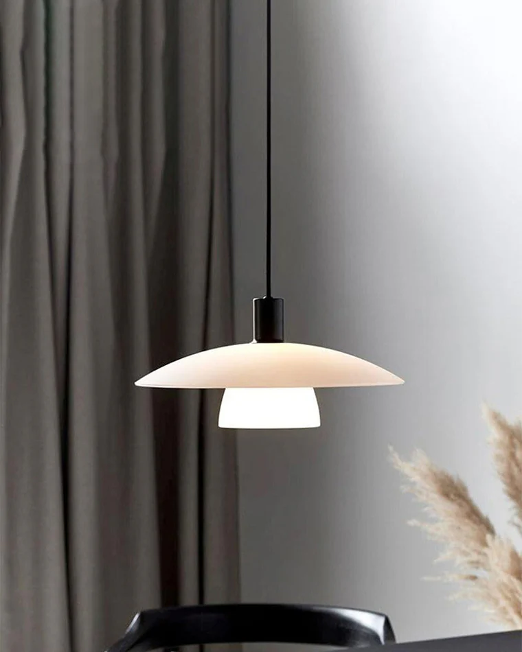 WOMO Milk Glass Shaded Pendant Light-WM2678 - Image 7