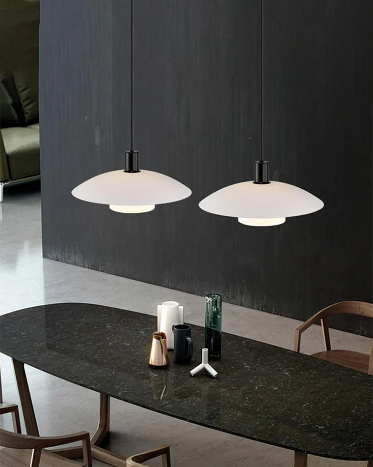 WOMO Milk Glass Shaded Pendant Light-WM2678 - Image 9