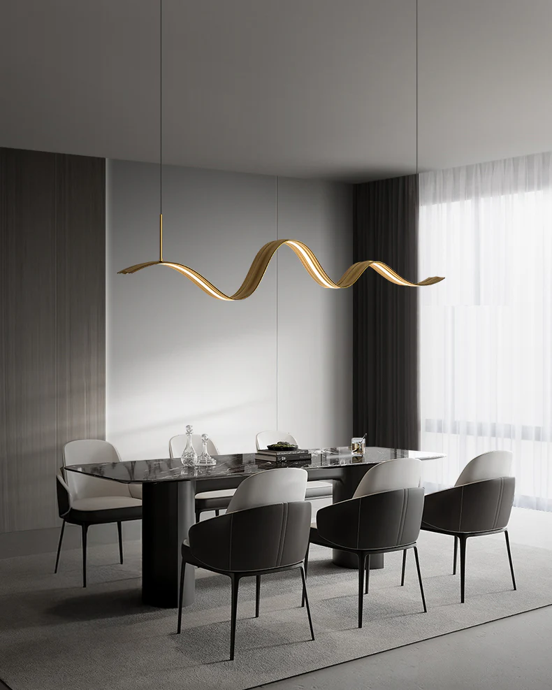 WOMO Minimalist Wavy Linear Pendant Light-WM2990 - Image 2
