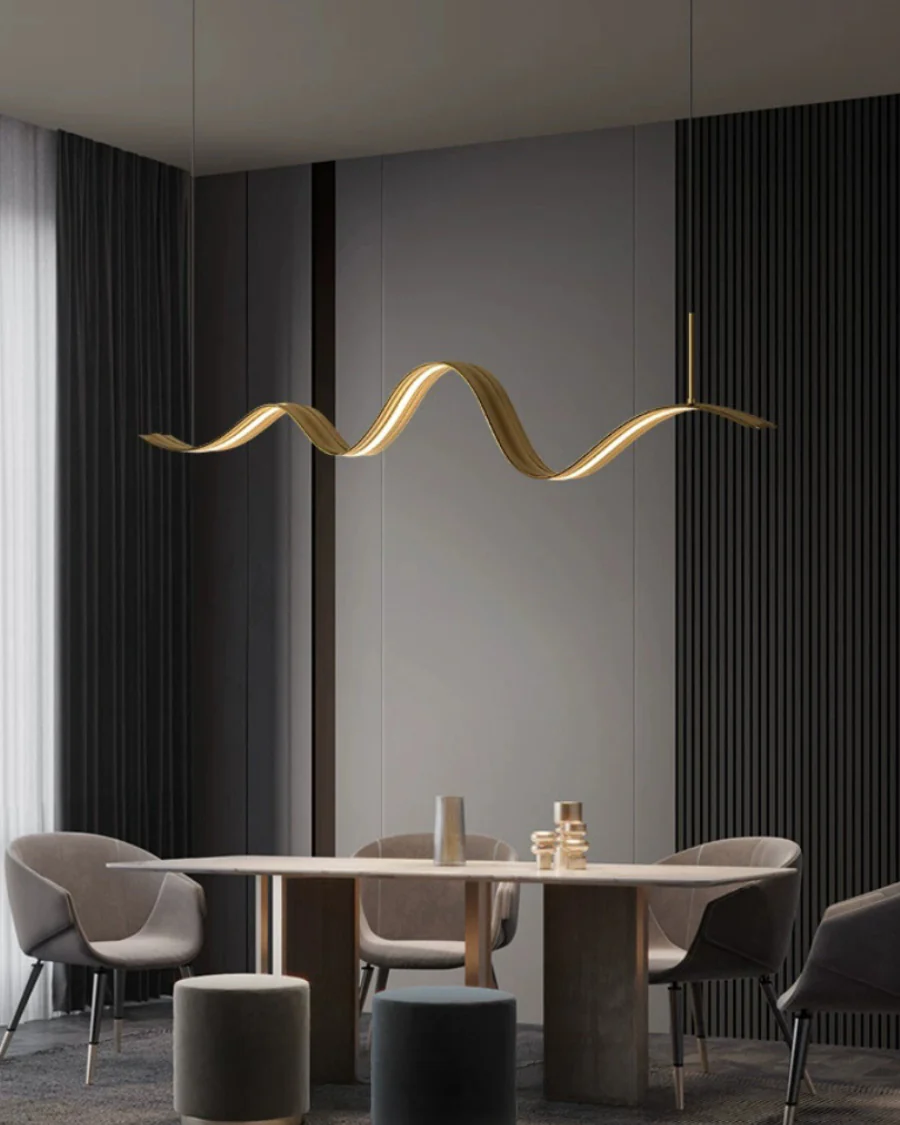 WOMO Minimalist Wavy Linear Pendant Light-WM2990 - Image 3