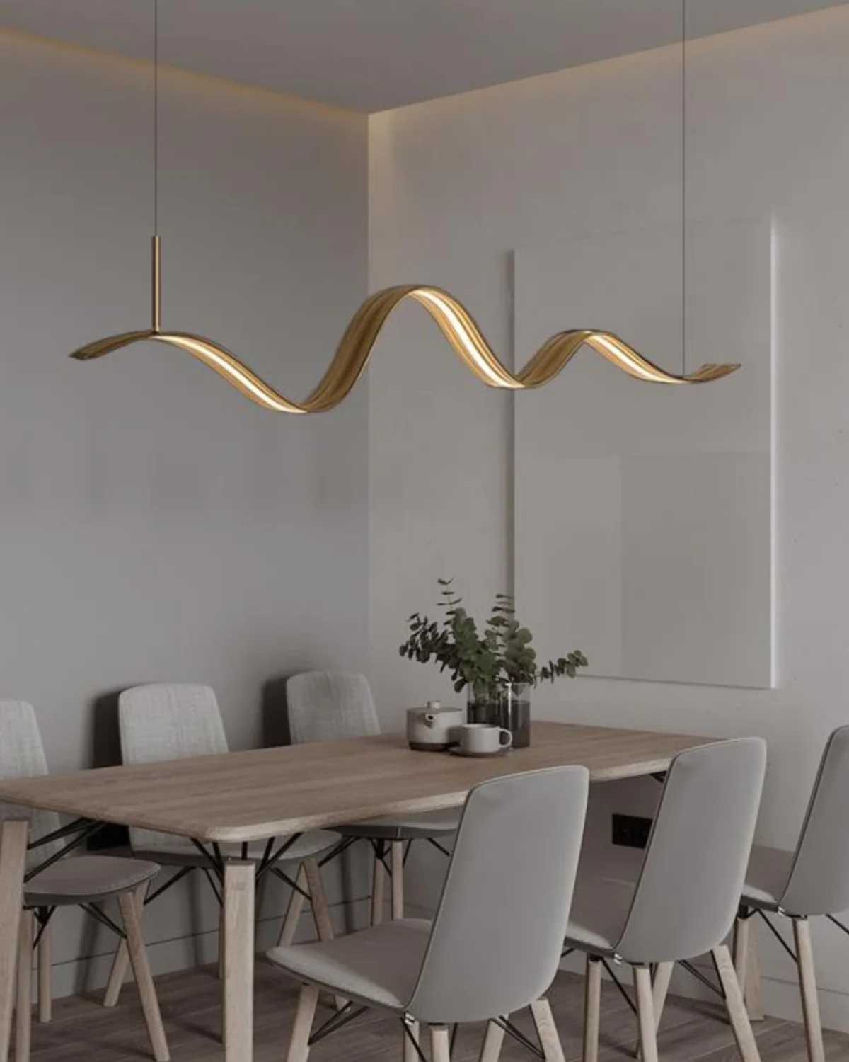 WOMO Minimalist Wavy Linear Pendant Light-WM2990 - Image 6
