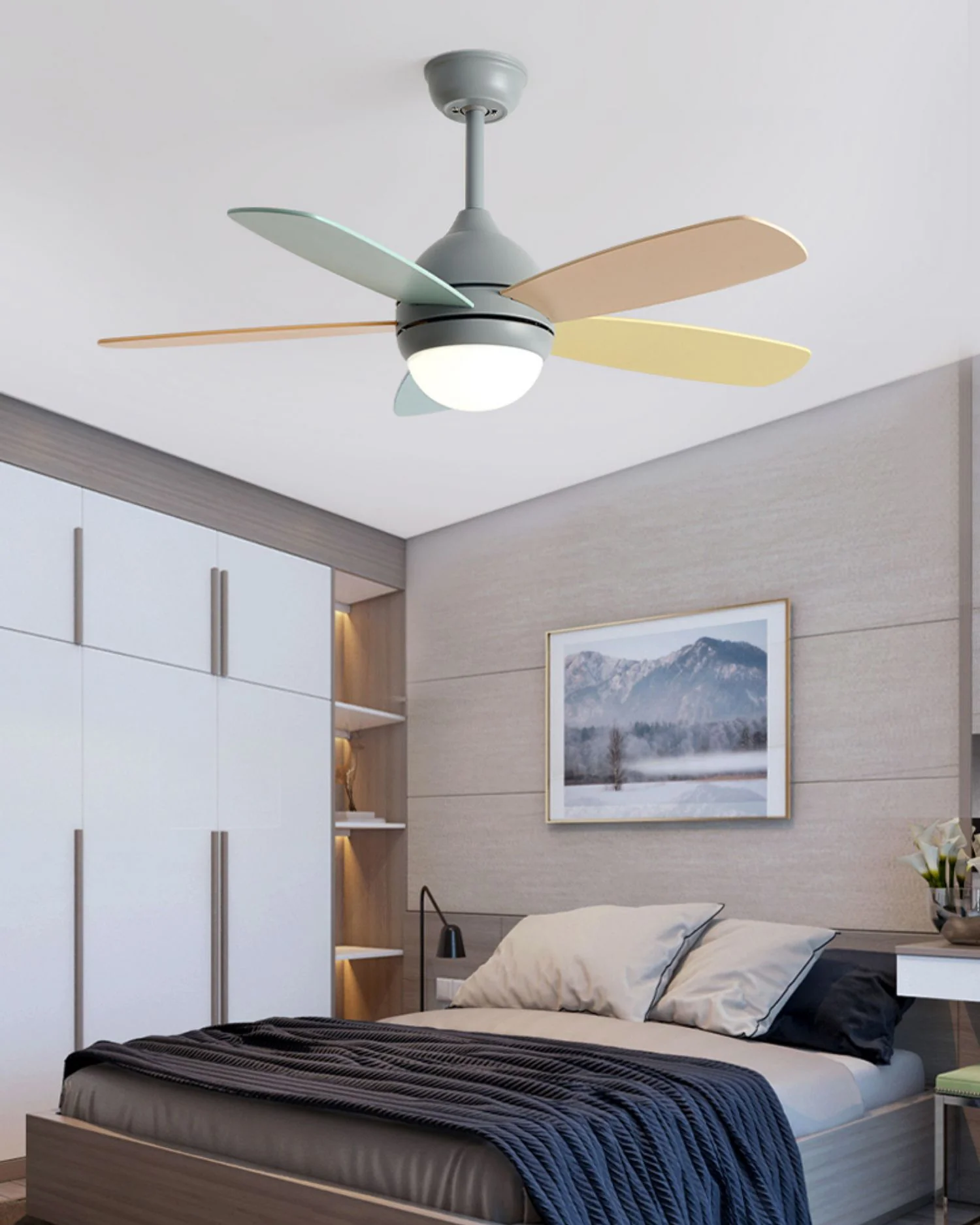 WOMO Modern 5 Blade Ceiling Fan Lamp - WM5247 - Image 10