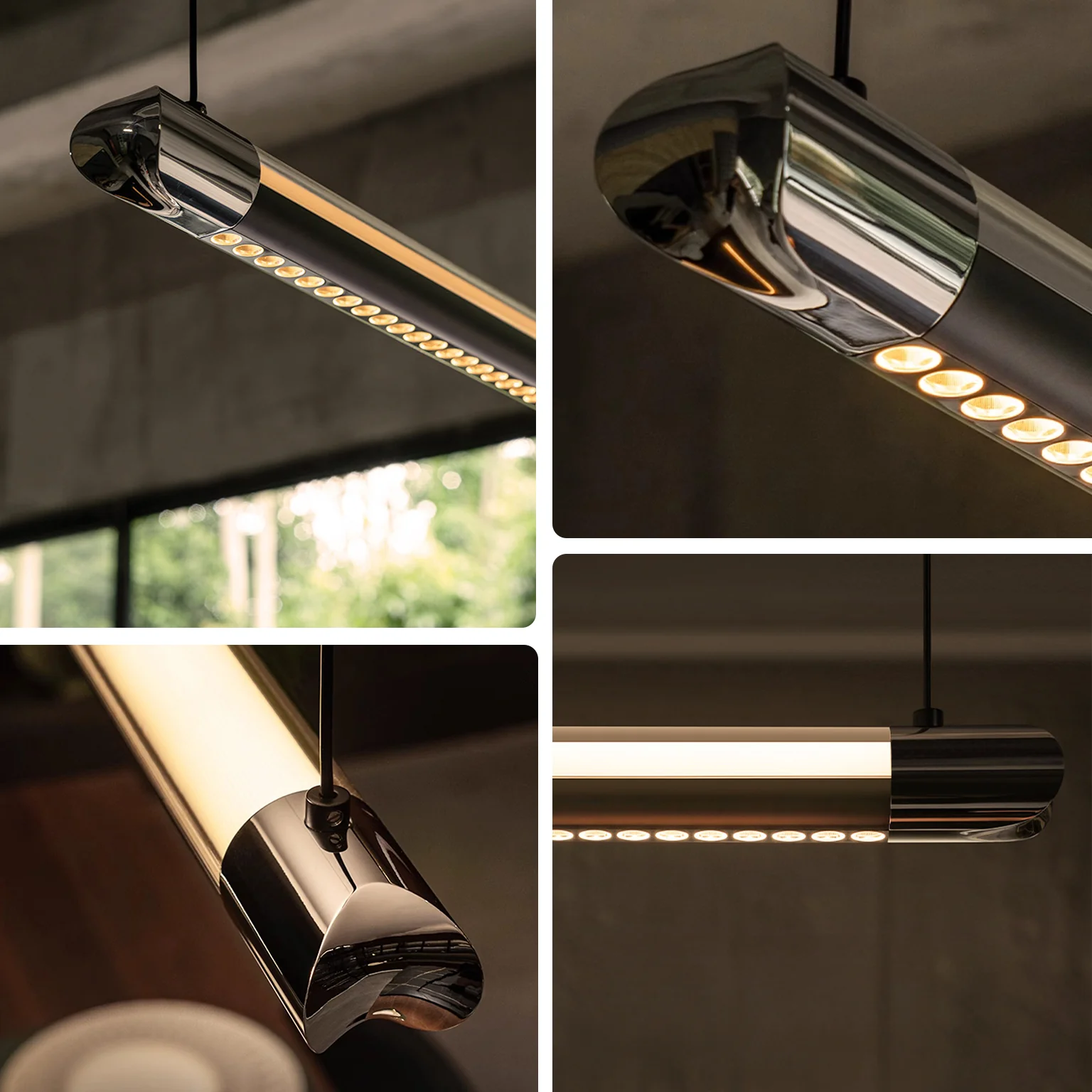 WOMO Modern Black Linear Pendant Light - WM3225 - Image 2