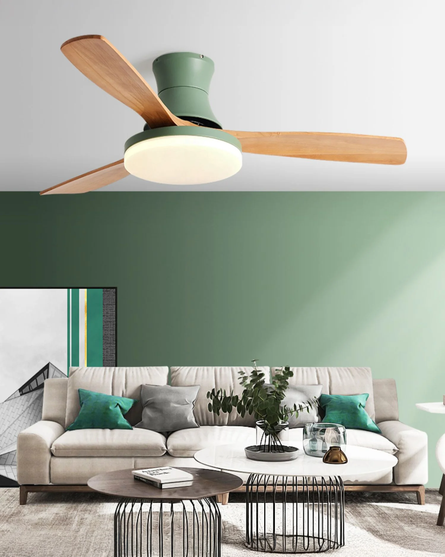 WOMO Modern Low Profile Ceiling Fan Lamp - WM5198 - Image 5
