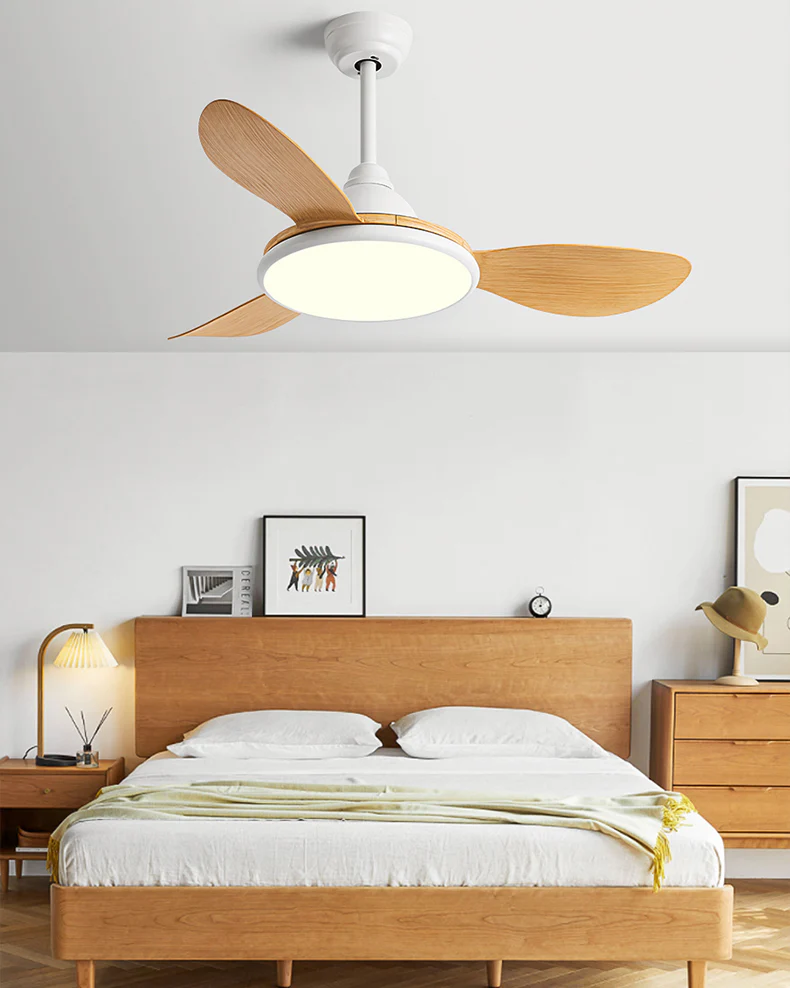 WOMO Modern Oak-look Ceiling Fan Lamp - WM5185 - Image 17