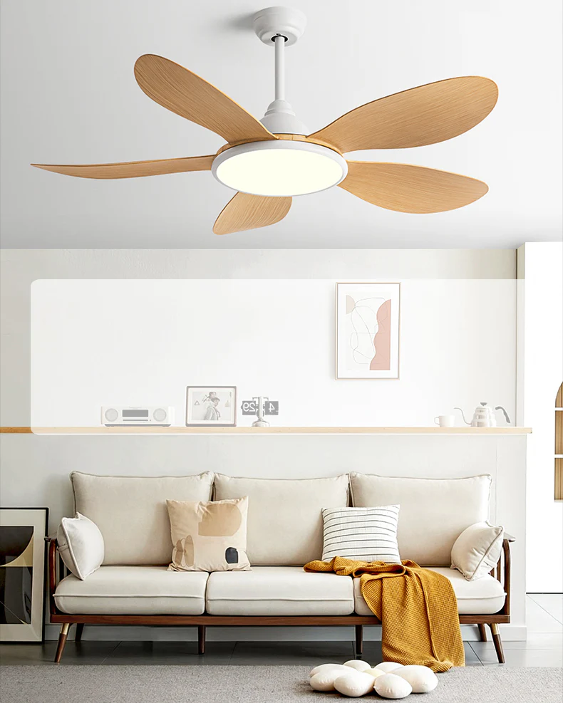 WOMO Modern Oak-look Ceiling Fan Lamp - WM5185 - Image 18