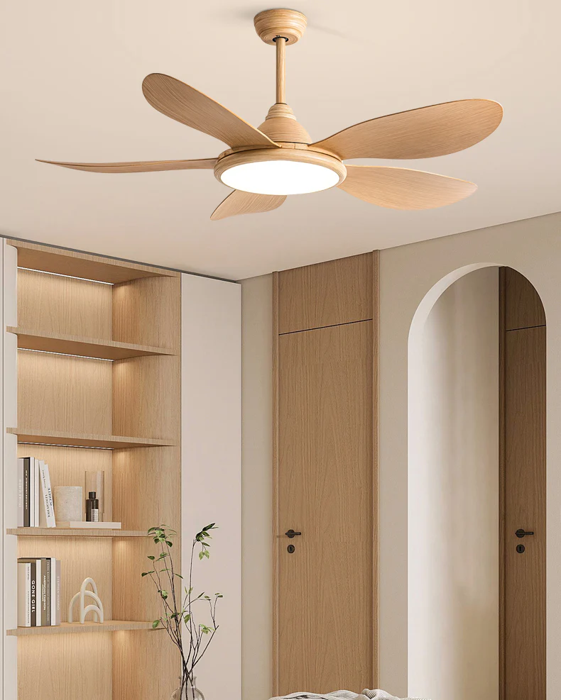 WOMO Modern Oak-look Ceiling Fan Lamp - WM5185 - Image 5