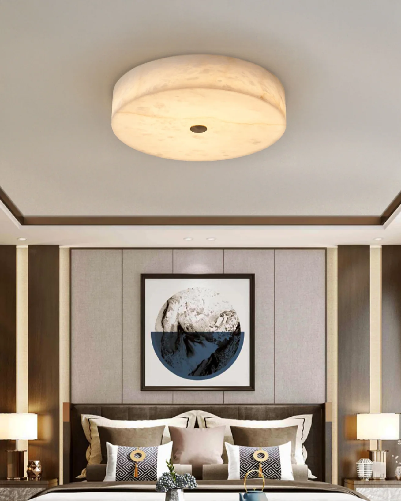 WOMO Modern Round Alabaster Ceiling Light-WM1118 - Image 9