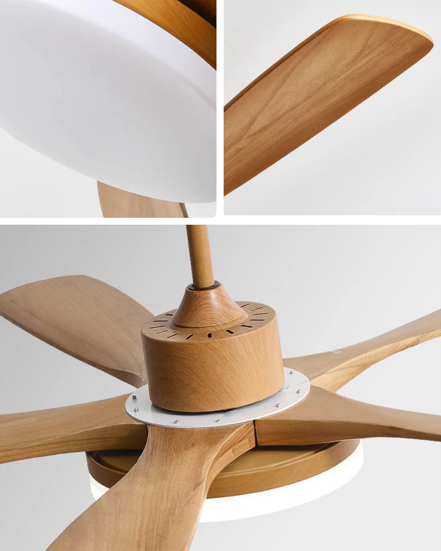 WOMO Modern Wood Ceiling Fan Lamp - WM5209 - Image 10