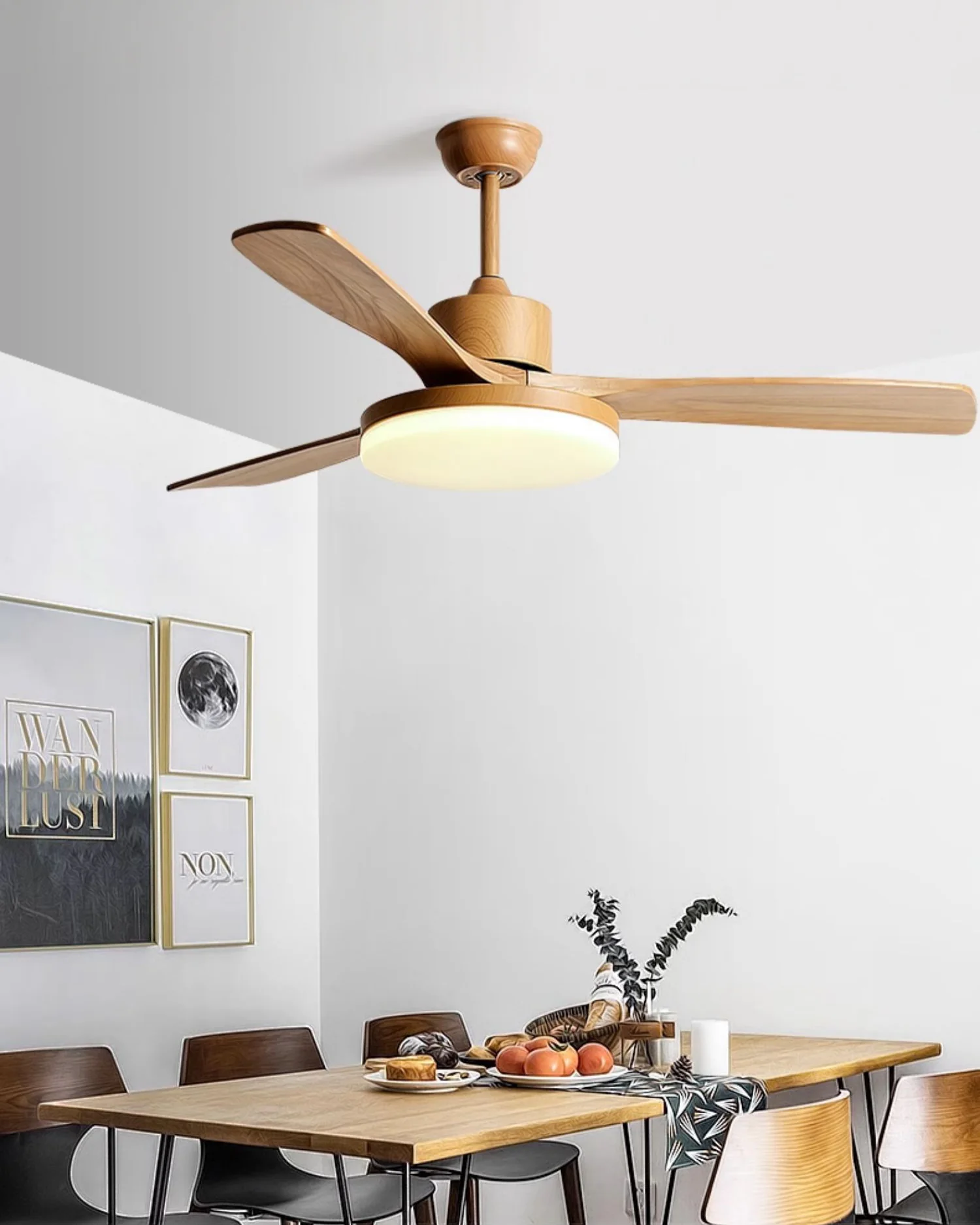WOMO Modern Wood Ceiling Fan Lamp - WM5209 - Image 11