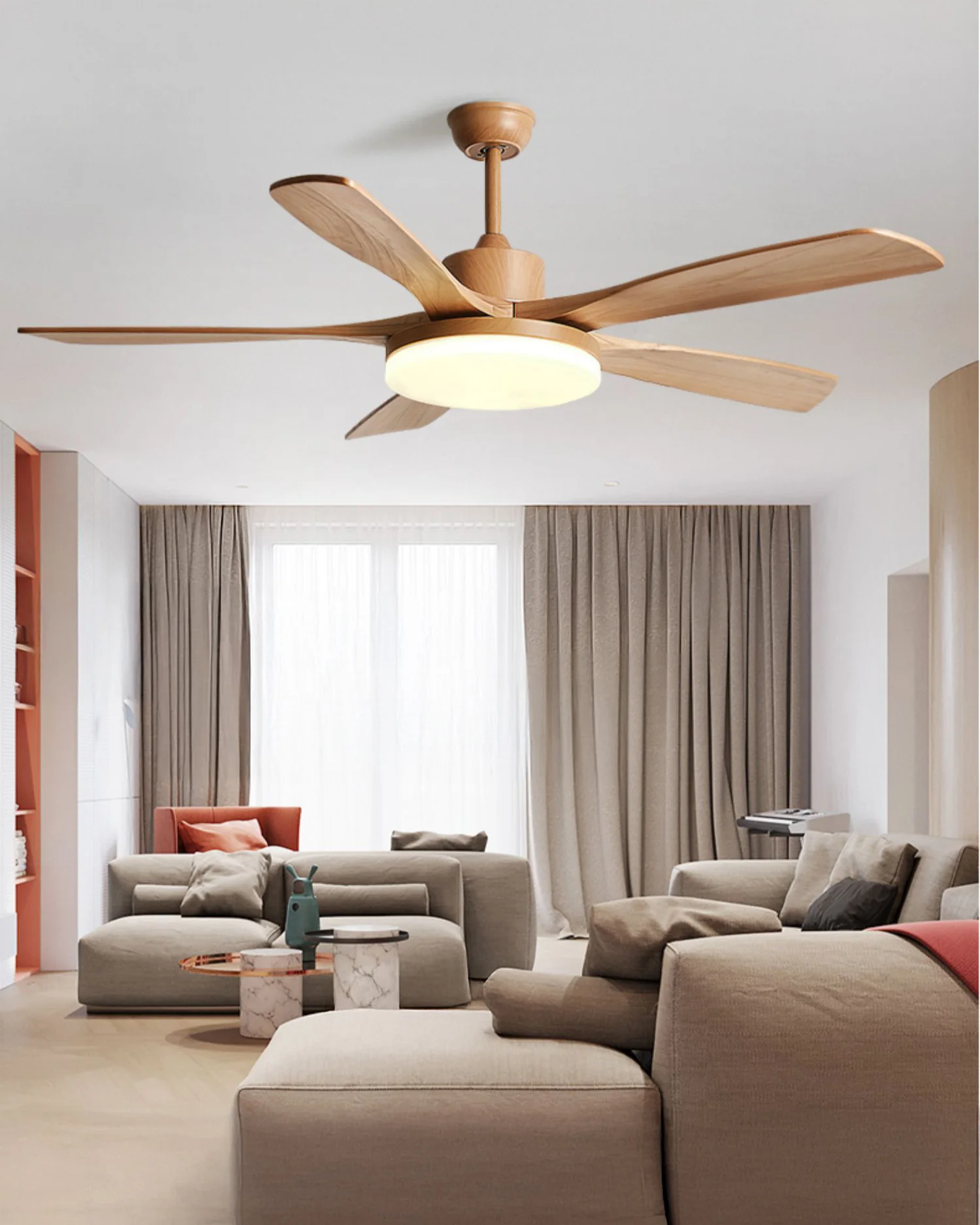 WOMO Modern Wood Ceiling Fan Lamp - WM5209 - Image 12