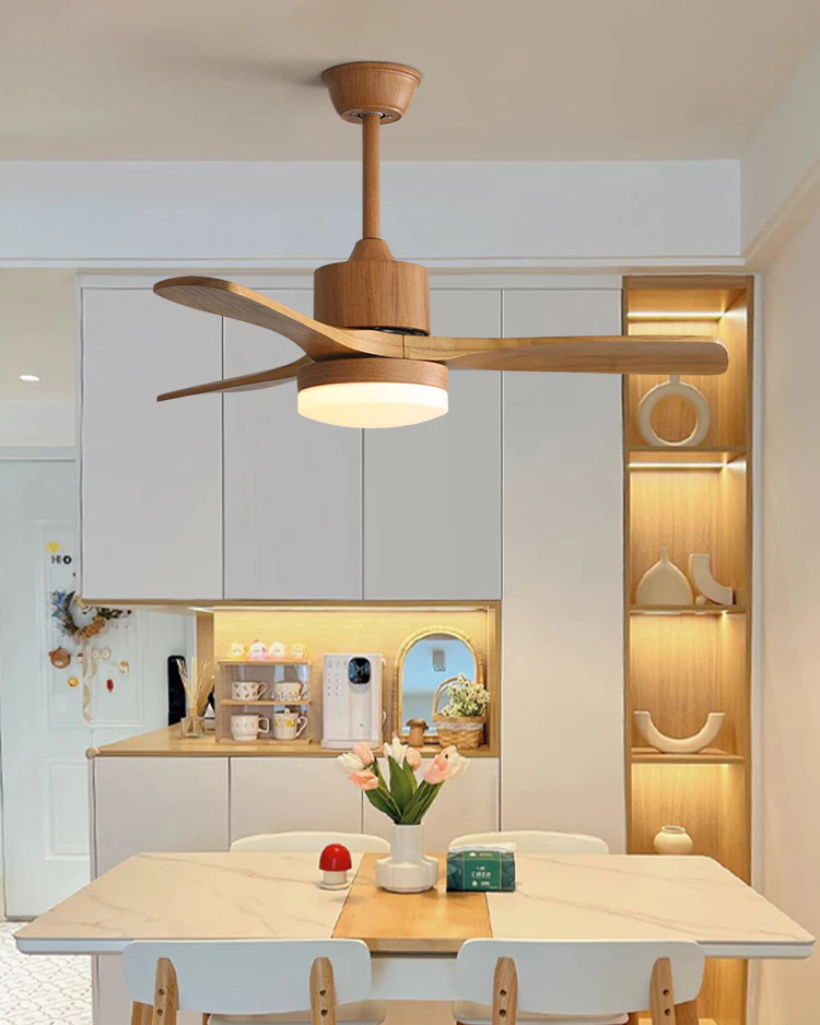 WOMO Modern Wood Ceiling Fan Lamp - WM5209 - Image 4